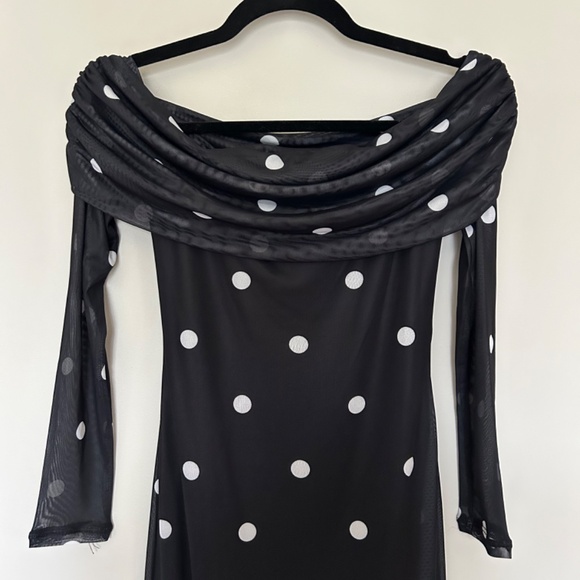 NWT REVOLVE AFRM Off-Shoulder Polka Dot Dress - Picture 5 of 7